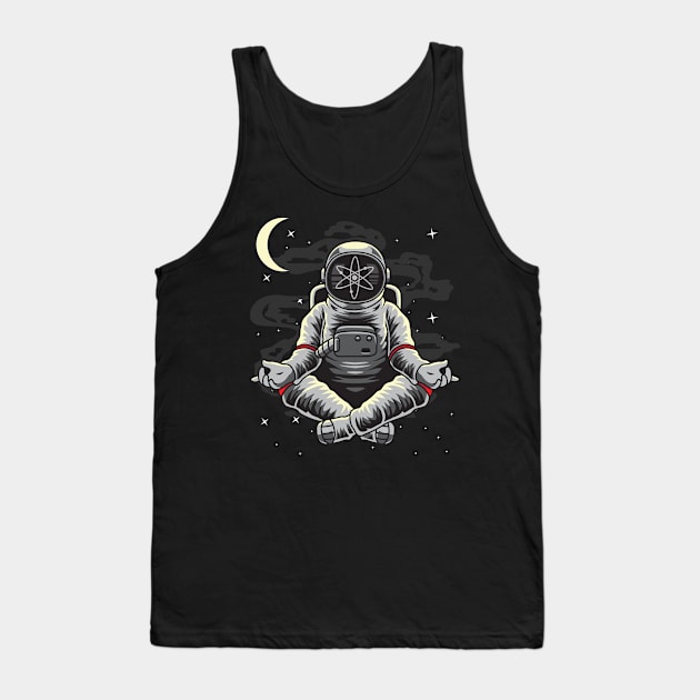 Astronaut Yoga Cosmos Crypto ATOM Coin To The Moon Token Cryptocurrency Wallet HODL Birthday Gift For Men Women Kids Tank Top by Thingking About